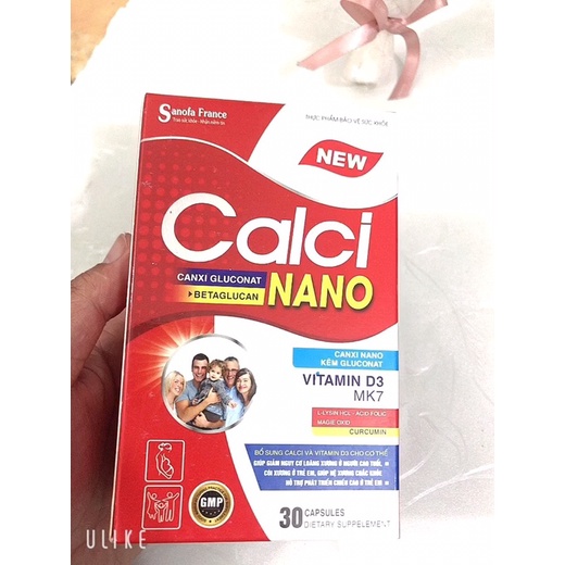 Viên uống CALCI NANO D3 MK7, giúp xương chắc khỏe, giảm nguy cơ loãng xương, còi xương, hỗ trợ phạt triển chiều cao trẻ