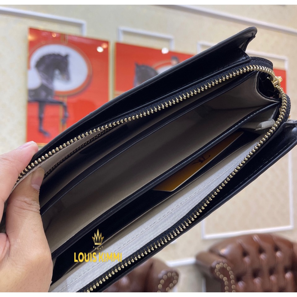Ví cầm tay - Clutch khoá số bảo mật da bê cao cấp LV - 03