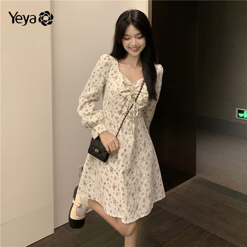 Đầm hoa YEYA dài tay xinh xắn dành cho nữ