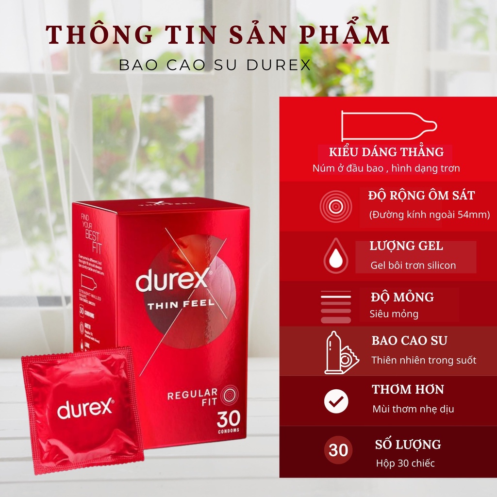 Bao Cao Su Durex Minhchaustore Durex Bao Cao Su Chính Hãng Úc Hộp 30 Chiếc Siêu Mỏng Kéo Dài Thời Gian