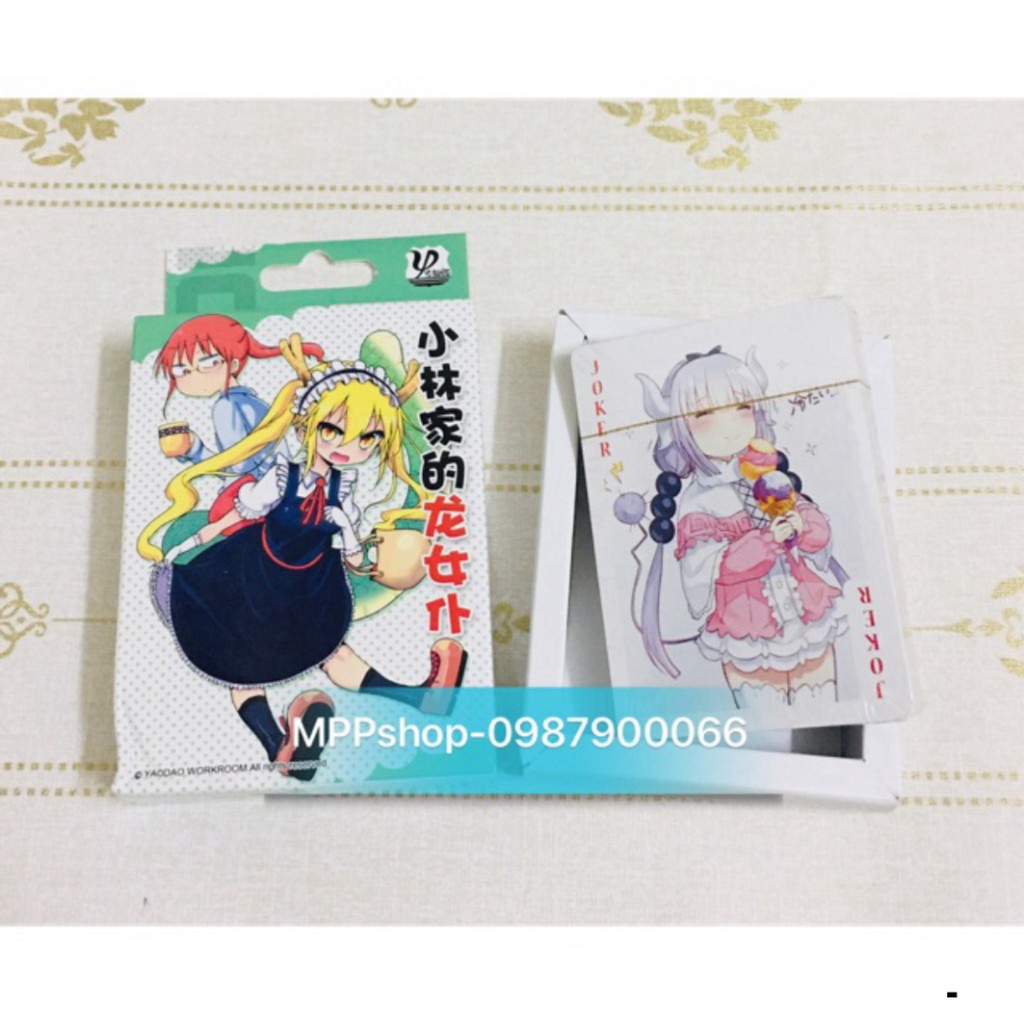 Bộ bài Tây anime maid dragon , tú lơ khơ maid dragon