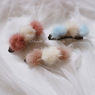 Kẹp tóc cục bông tròn