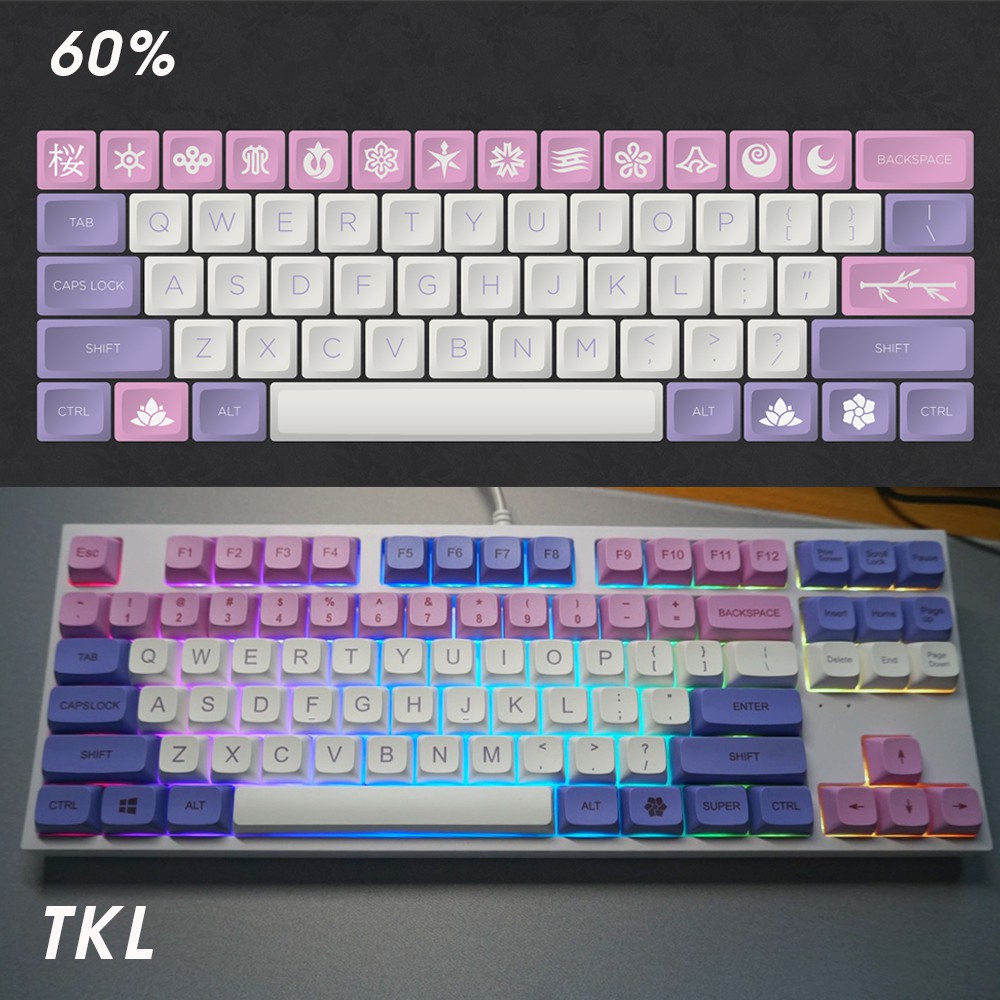 Keycap XDA Hana Thick PBT Dyesub Bộ Nút Cho Bàn Phím Cơ 134 Phím Của EZPC