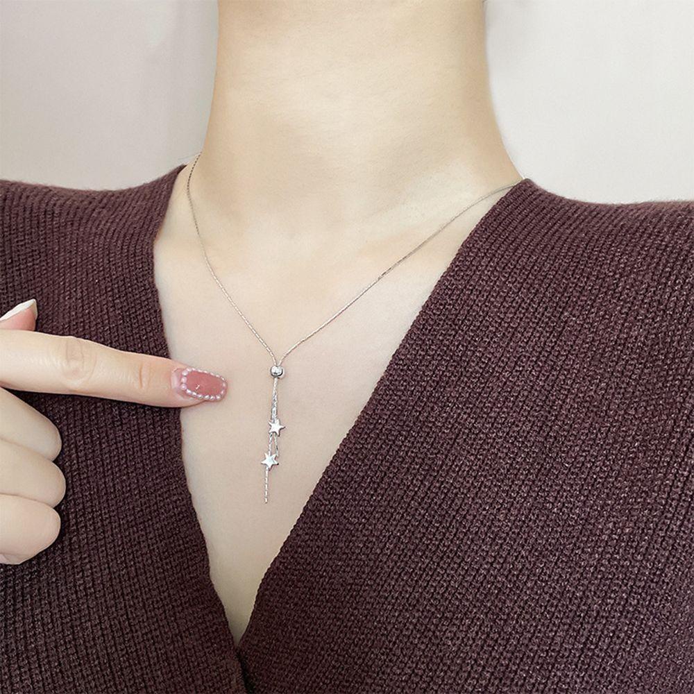 Vòng Cổ Choker Dáng Dài Mặt Ngôi Sao Tinh Tế Đơn Giản Cho Nữ