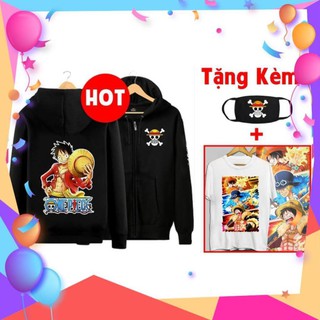 SALE- SALE- (SALE) 🔥Siêu Rẻ🔥 Áo khoác One Piece Luffy  tặng kèm áo thun bịt mặt one piece -MILO STORE - áo HOT
