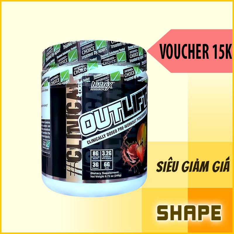 OUTLIFT 10 SERVINGS | Nutrex Outlift Pre-workout | Bổ Sung Sức Mạnh [10 Lần Dùng] - Chính Hãng Tại Shape Store