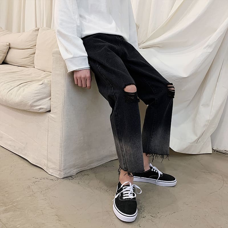 Quần jean Nam - Baggy nam phong cách rách thời trang- quần bò nam.