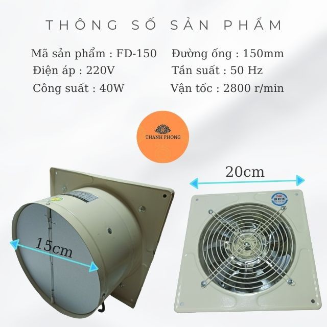 [Độ Bền Cao] Quạt Thông Gió Hút Mùi Nối Ống Thông Khí Phi 150 200 250 300