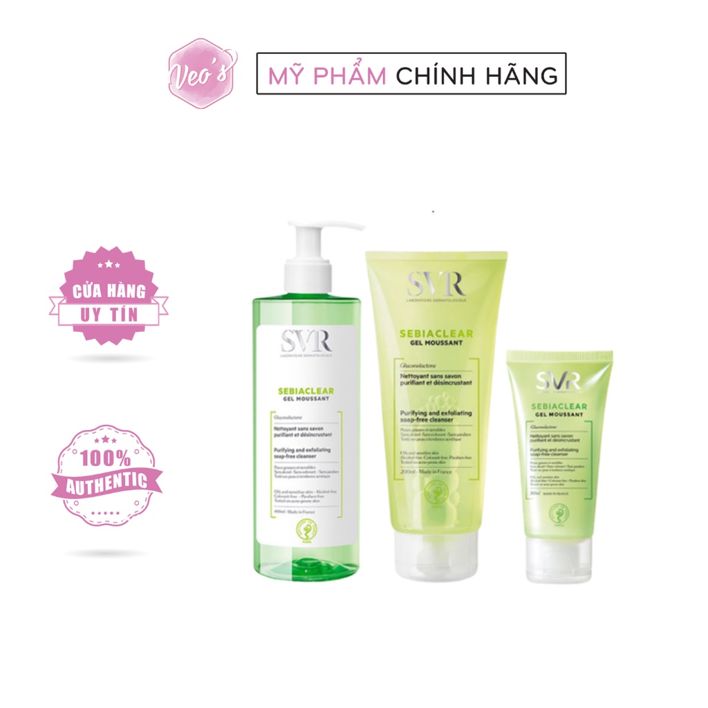 Gel Rửa Mặt SVR Cho Da Dầu Sebiaclear Gel Moussant