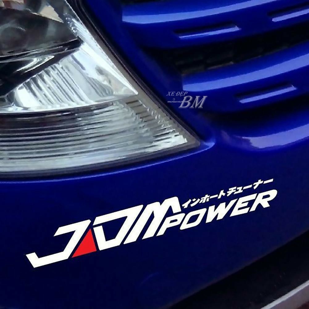 Miếng dán trang trí xe 3D hình chữ JDM POWER