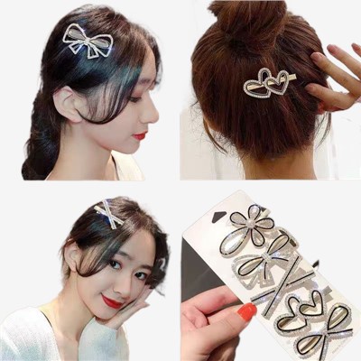 Bộ 6/7/8 Kẹp Tóc Hình Nơ Đính Ngọc Trai Phong Cách Hàn Quốc Xinh Xắn Cho Nữ