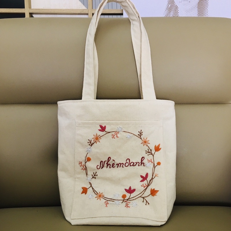 Túi tote thời trang thêu tay Handmade