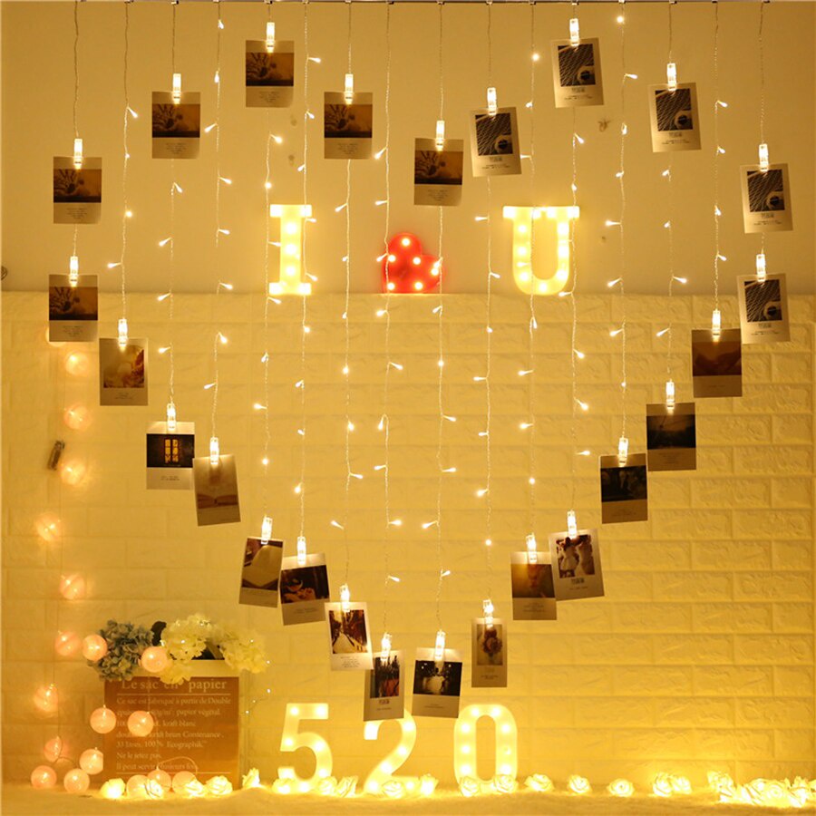 Đèn Led Rèm Trái Tim Trang Trí Đám Cưới, Đèn Nháy Hình Trái Tim Dài 2M X 1,5M Tỏ Tình, Trang Trí Valentine Lãng Mạn