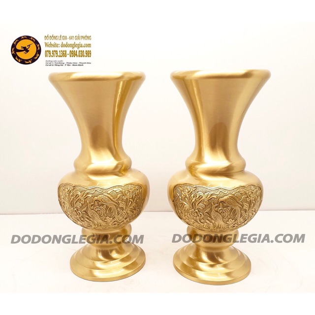 Đôi lọ hoa bằng đồng 25cm