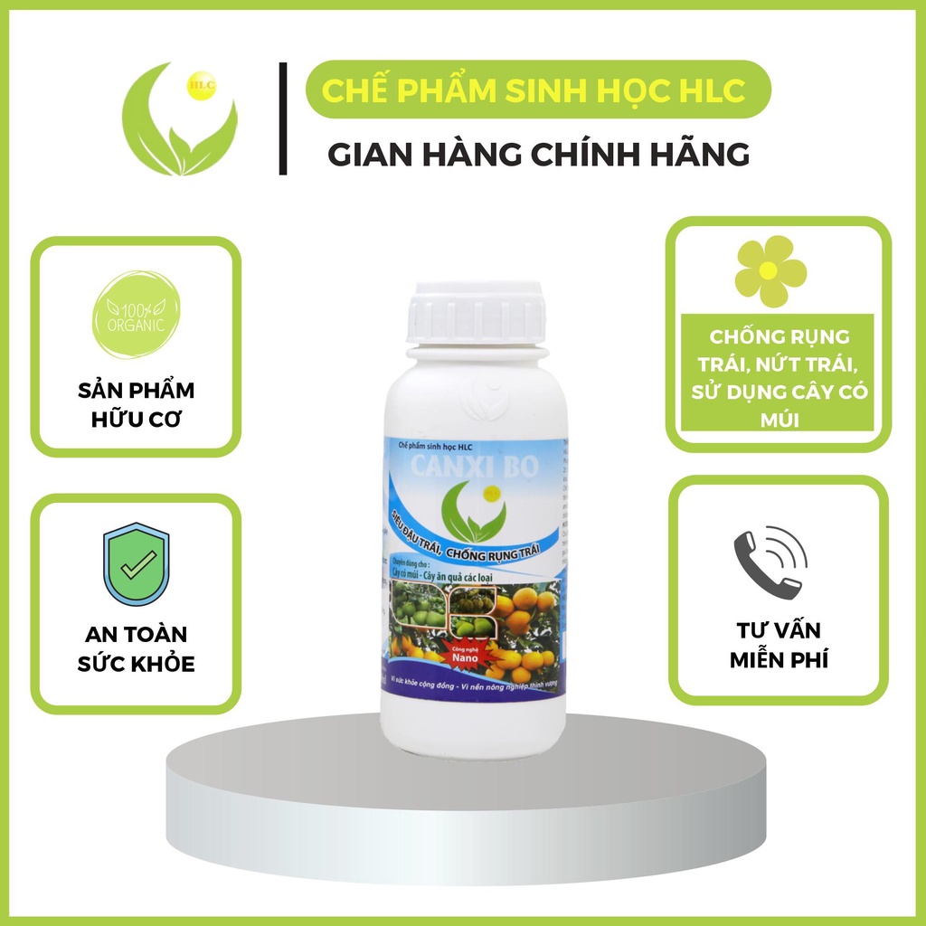 CANXI BO HLC 500ML CHỐNG RỤNG HOA, CHỐNG RỤNG QUẢ NON, DƯỠNG QUẢ NON, THÚC QUẢ LỚN, CHỐNG NỨT QUẢ CHO CÂY TRỒNG
