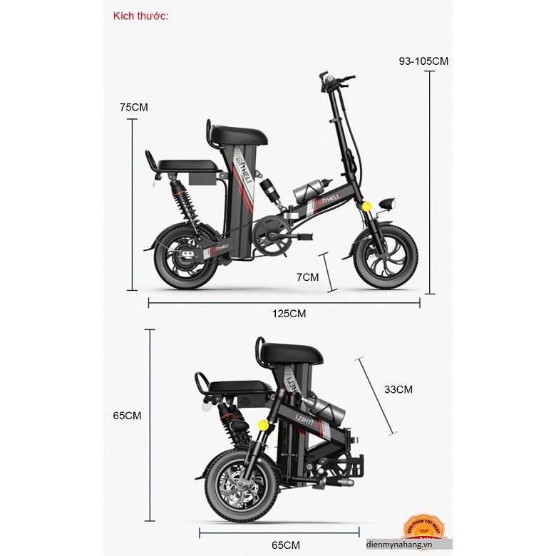 Xe đạp điện Heli Theranos mạnh mẽ sành điệu - Pin Lithium 300km