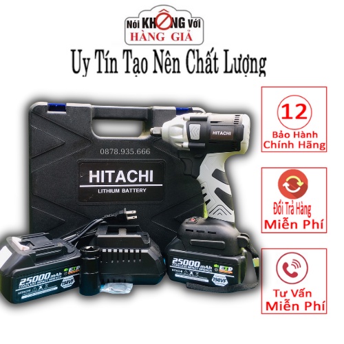 Máy Khoan Pin -Siết Bulong Hitachi 3chức năng khoan bắn vít siết ốc, lõi đông không chổi than, sử dụng an toàn tiện lợi