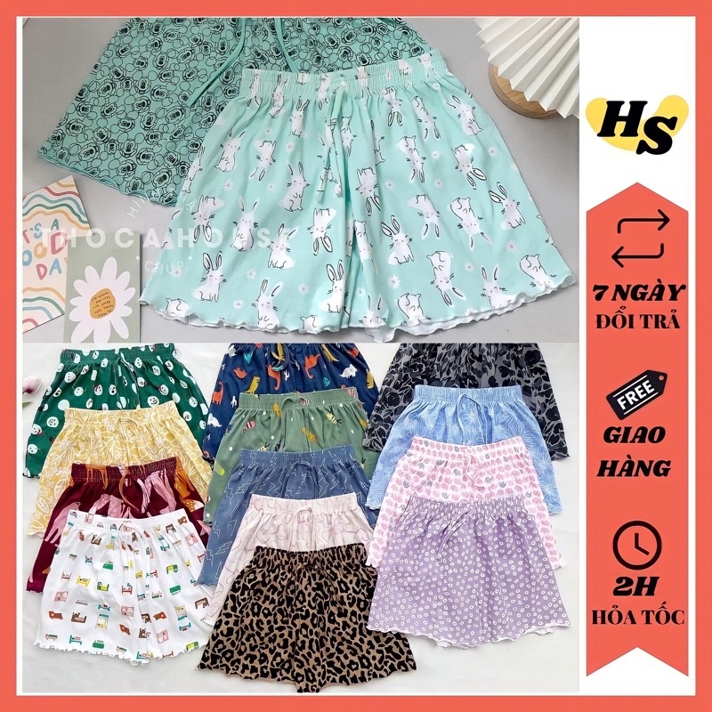 Quần short đùi ngủ nữ mặc nhà mẫu ngẫu nhiên chất bozip cotton thoáng mát mã QH01