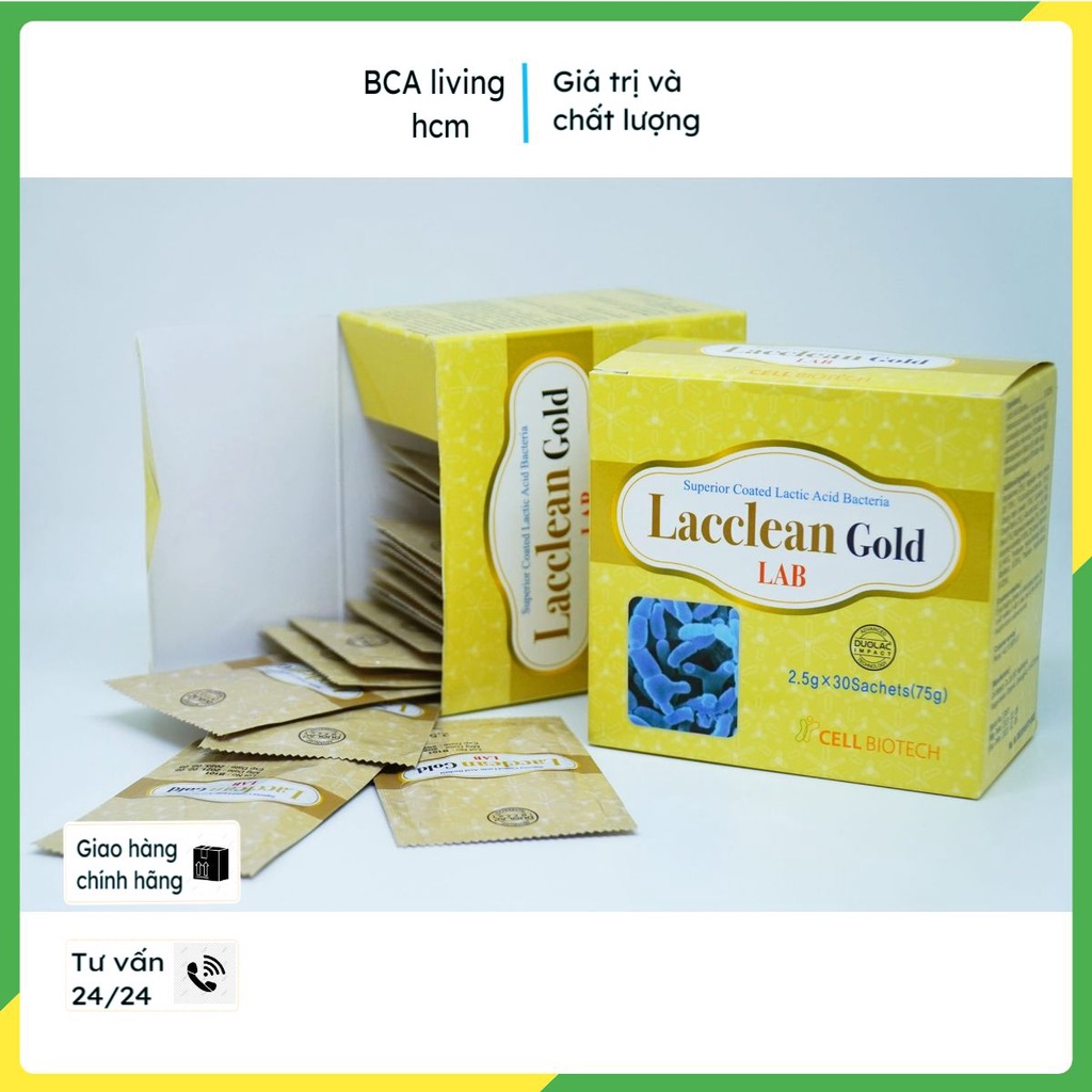 Men vi sinh lợi khuẩn Lacclean gold lab hàn quốc bổ sung 5 chủng lợi khuẩn có lợi cho đường ruột cho hệ tiêu hóa khỏe
