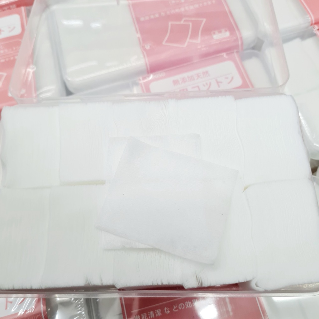 Bông tẩy trang Miniso 1000 miếng hộp nhựa