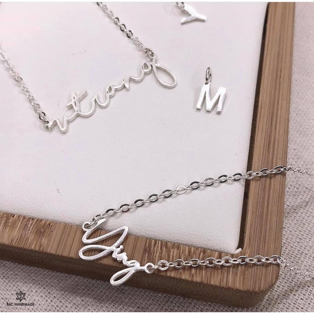 Dây chuyền Bạc Handmade.Vòng cổ mặt chữ handmade bạc nguyên chất theo yêu cầu-Bạc Handmade