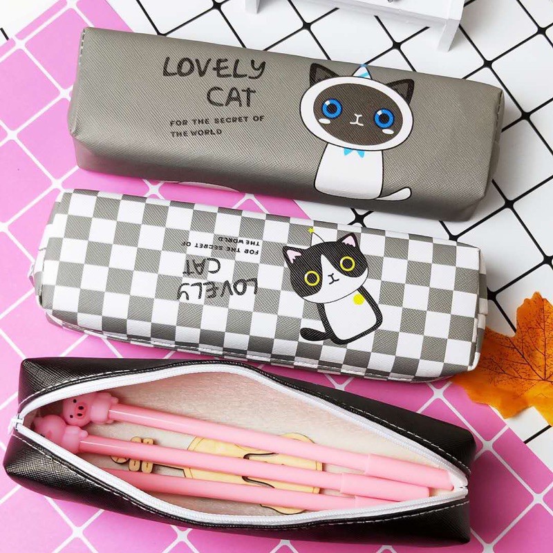 Hộp bút mèo vuông