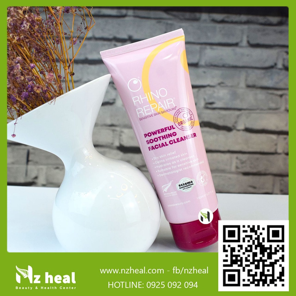 [Hỏa tốc] Sữa rửa mặt dưỡng ẩm và phục hồi da Rhino Repair Powerful Soothing Facial Cleanser 150ml