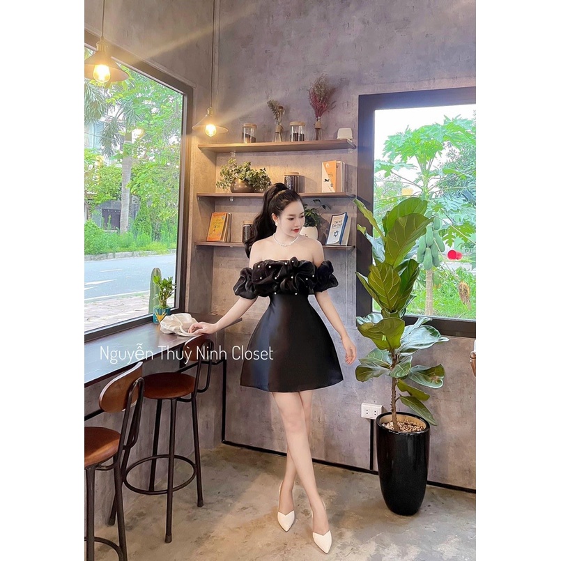 Đầm váy nữ voan tơ đính cườm sang chảnh, xinh xắn dành cho các nàng mang đi dự tiệc