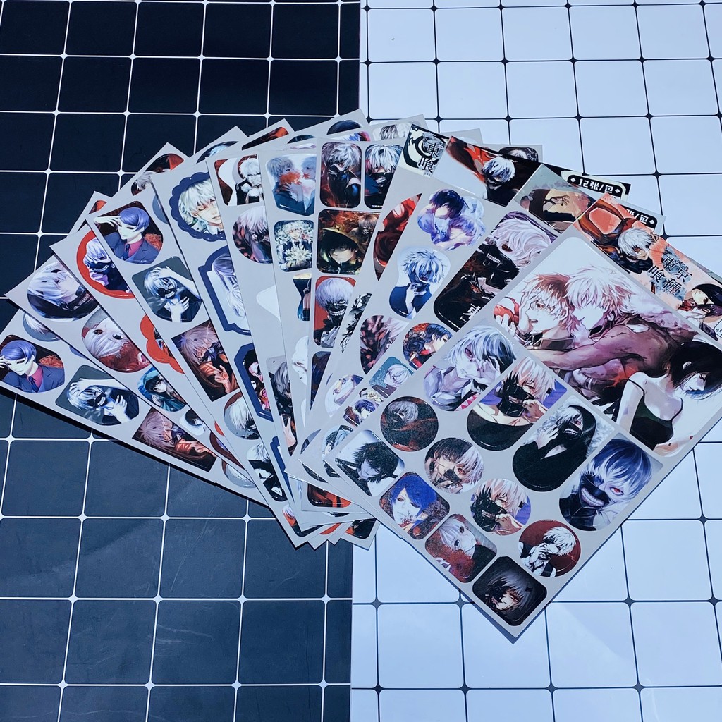 (12 tấm) Ảnh dán sticker Kimetsu no Yaiba Thanh gươm diệt quỷ in hình anime idol dễ thương