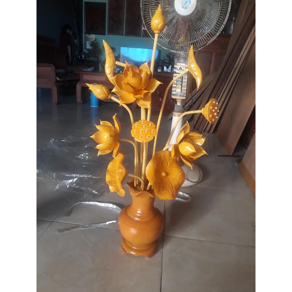 hoa sen gỗ 1 bình