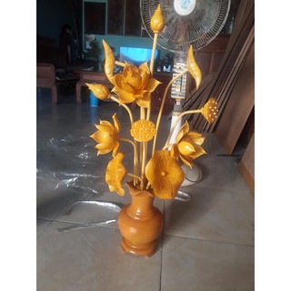 Hoa sen gỗ 1 bình