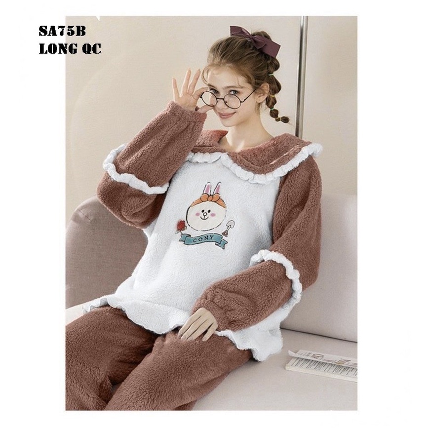 BỘ LÔNG MẶC NHÀ HÌNH DOREMON CỔ BÈO TAY DÀI 191121 | BigBuy360 - bigbuy360.vn