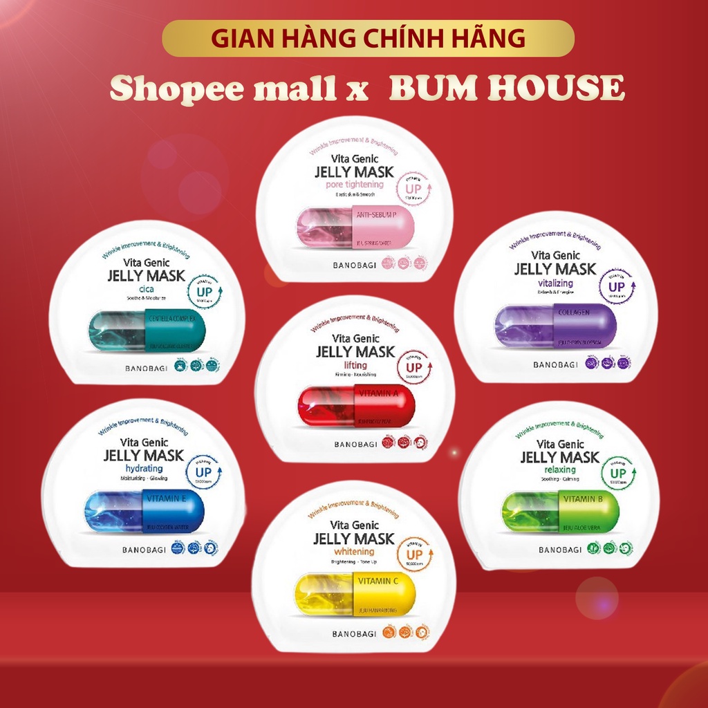 Combo 10 Miếng Mặt Nạ Dưỡng Da Banobagi Jelly Mask Mẫu Mới 2020 30ml x 10