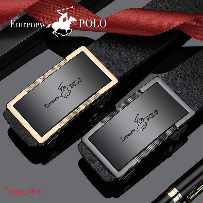 Thắt Lưng Nam EMRENEW POLO Da Bò 2 Lớp Full Hộp Đựng