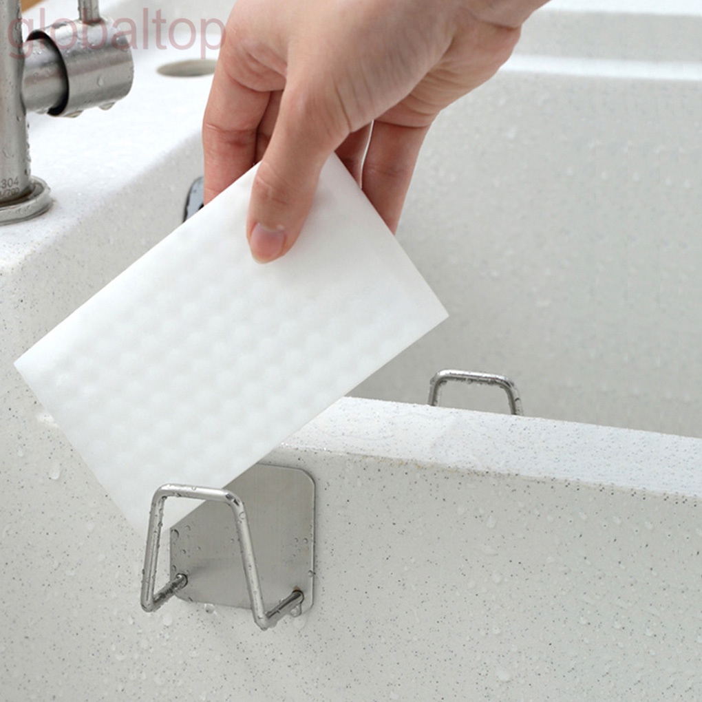 Giá để miếng bọt biển rửa chén bằng thép không gỉ tiện dụng cho nhà bếp