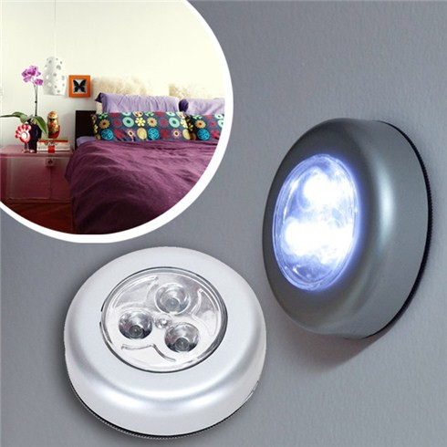 Bóng Đèn LED Mini Dán Tường Huỳnh Quang Siêu Sáng Không Gây Tổn Hại Mắt Sử Dụng Pin AAA Tiết Kiệm Điện 66mm