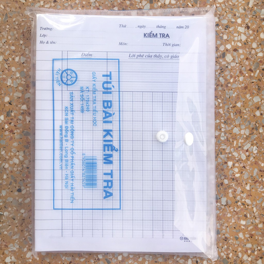 Túi Giấy kiểm tra cấp 1, tiểu học Hải Tiến (50 tờ/túi KB) LOẠI 1 - GIẤY ĐẸP - KHÔNG NHÒE - KHÔNG CÀY GIẤY