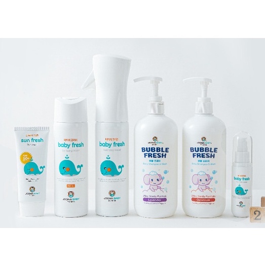 Các sản phẩm Kem chống nắng/ xịt khử khuẩn/ sữa tắm JoonaBaby cho bé Hàn quốc