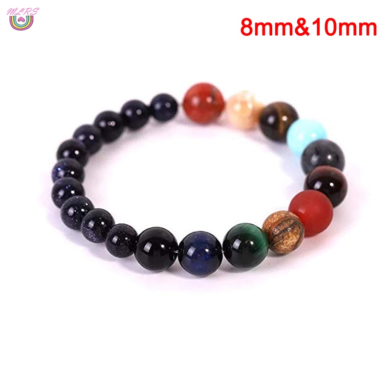 Vòng tay chuỗi hạt đá Chakra hình hành tinh vũ trụ cho nam và nữ