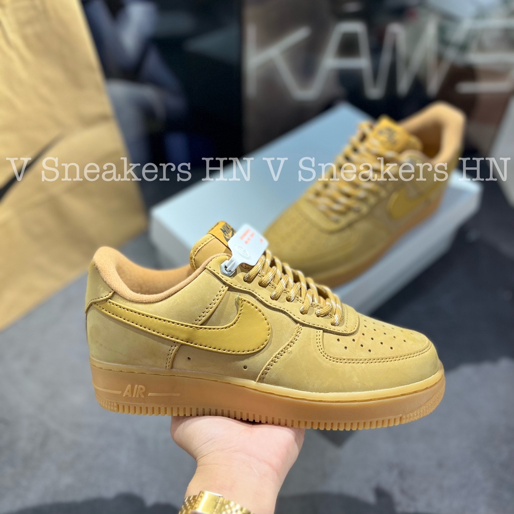 Giày AF1 Màu Vàng Da Bò Giày Air_Force 1 Low Flax Wheat Giày Thể Thao Af1 Vàng Bò
