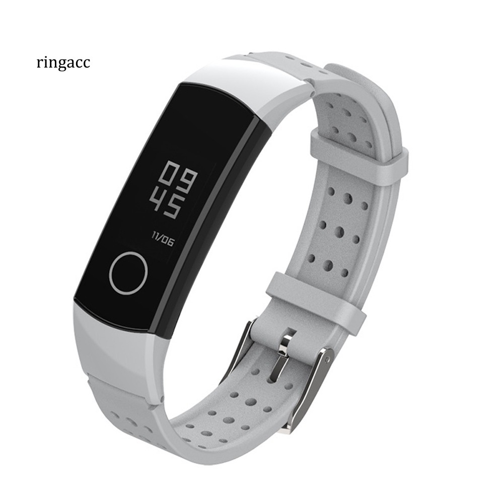 Dây Đeo Thay Thế Chất Liệu Silicon Màu Trơn Cho Huawei Honor Band 4 / 5