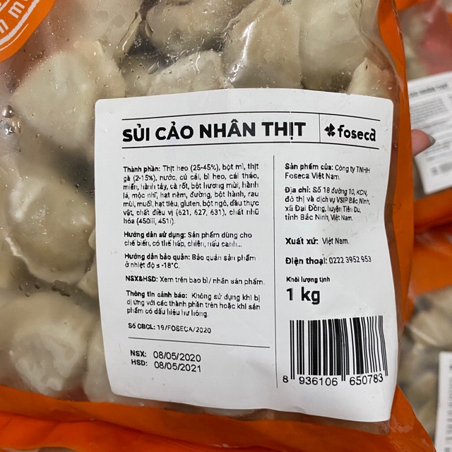 (Bao bì mới)1kg Sủi cảo nhân thịt heo ngon(ship hoả tốc HN) | BigBuy360 - bigbuy360.vn