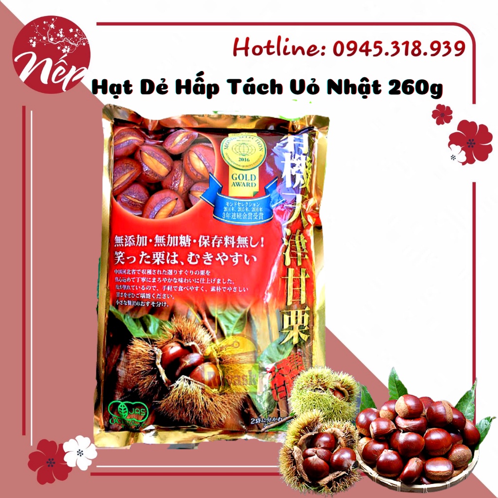 Hạt Dẻ Hấp Tách Vỏ Nhật 260g_ TỐT CHO TIM MẠCH VÀ HỆ TIÊU HÓA, CHỐNG LÃO HÓA- date 2023