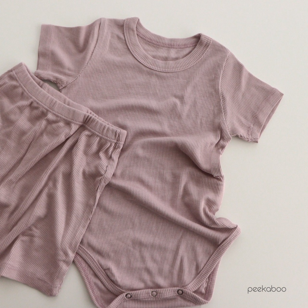 Đồ bộ quần áo cộc tay cho bé gái trai 2-7 tuổi chất gân tăm cool siêu mát PEEKABOO Hàn Quốc thời trang trẻ em BABY KOREA