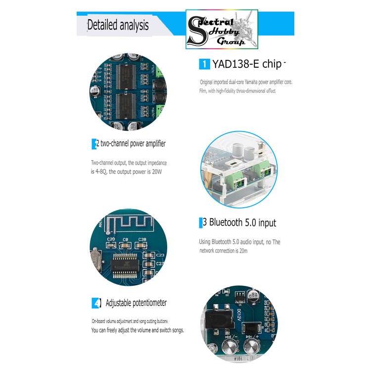 Mạch khuếch đại âm thanh HIFI 2.0 20W *2 Yamaha Japan YDA-138E bluetooth 5.0 Digital Audio Amplifier