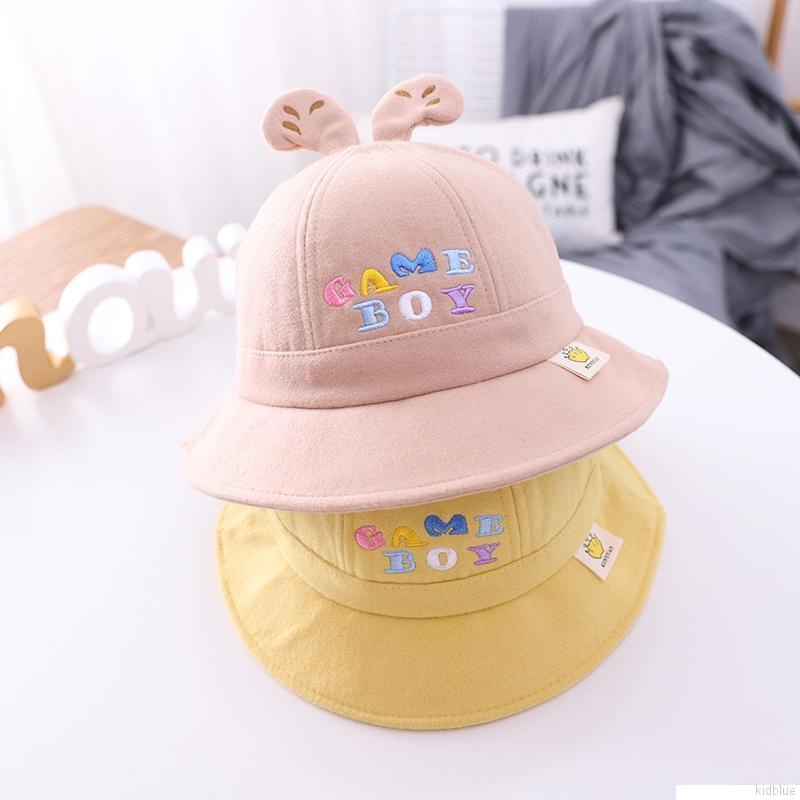 Mũ tai bèo thêu chữ cái hoạt hình đáng yêu dành cho trẻ em