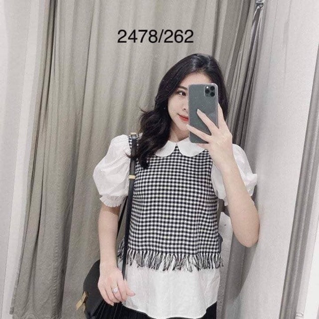Áo zara mix tweed