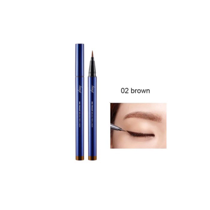 Bút Kẻ Viền Mắt Trang Điểm TheFaceShop Fmgt. Ink Proof Brush Pen Liner 02 Brown 0.6g