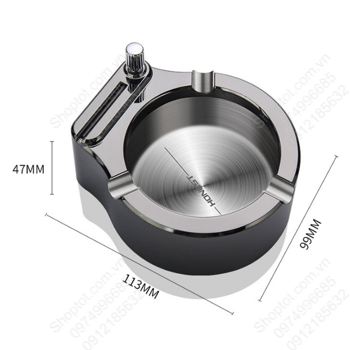 Gạt tàn kiêm quẹt thông minh 2 trong 1, đáy bằng inox