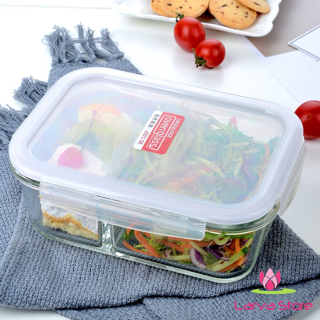 Hộp Thuỷ Tinh Chịu Nhiệt  chia ngăn 700ml LLG429D - Hàng chính hãng